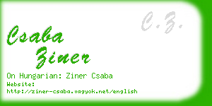 csaba ziner business card